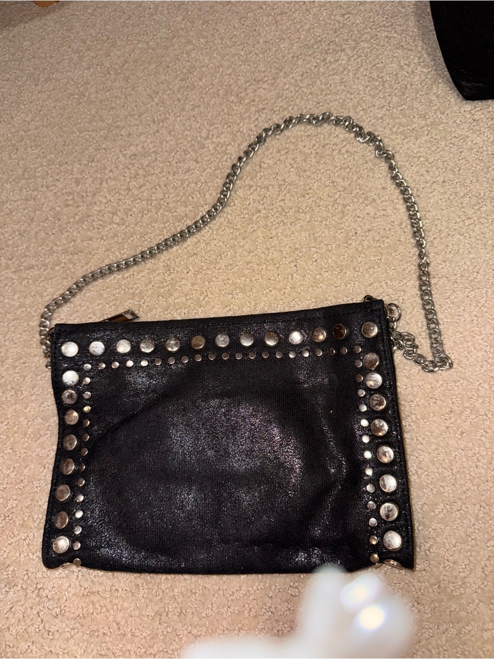 Zara Black Studded Chain Crossbody Bag
